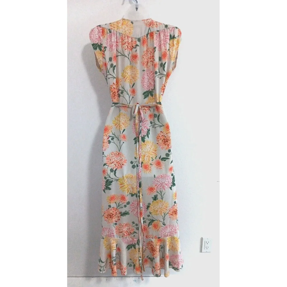 Yumi Kim True Wrap Dress XS High Low‎ Ruffle Midi Romantic Bridal Shower Girly - Picture 5 of 11